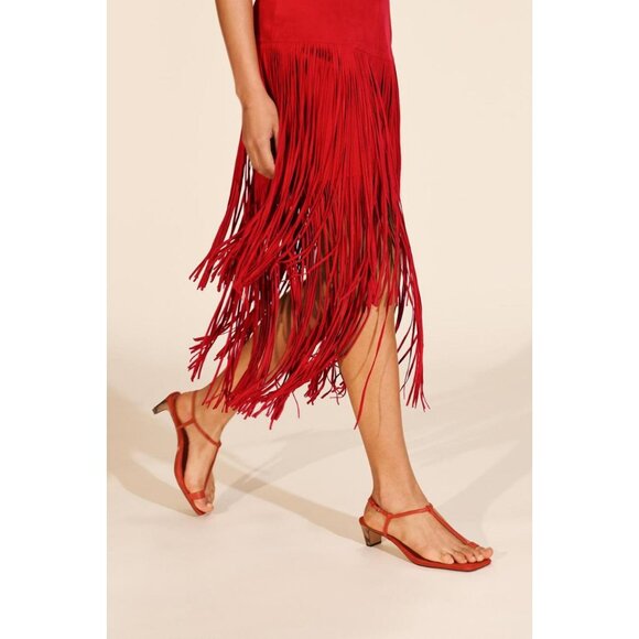 ZARA SPLIT SUEDE LIMITED EDITION SANDALS - Picture 1 of 9